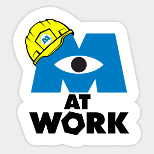 Monsters At Work Text Logo Sticker